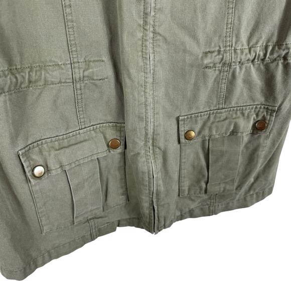 Blue Pepper Green Full Zip Lace Detail Cotton Denim Utility Jacket Size M - Picture 4 of 12